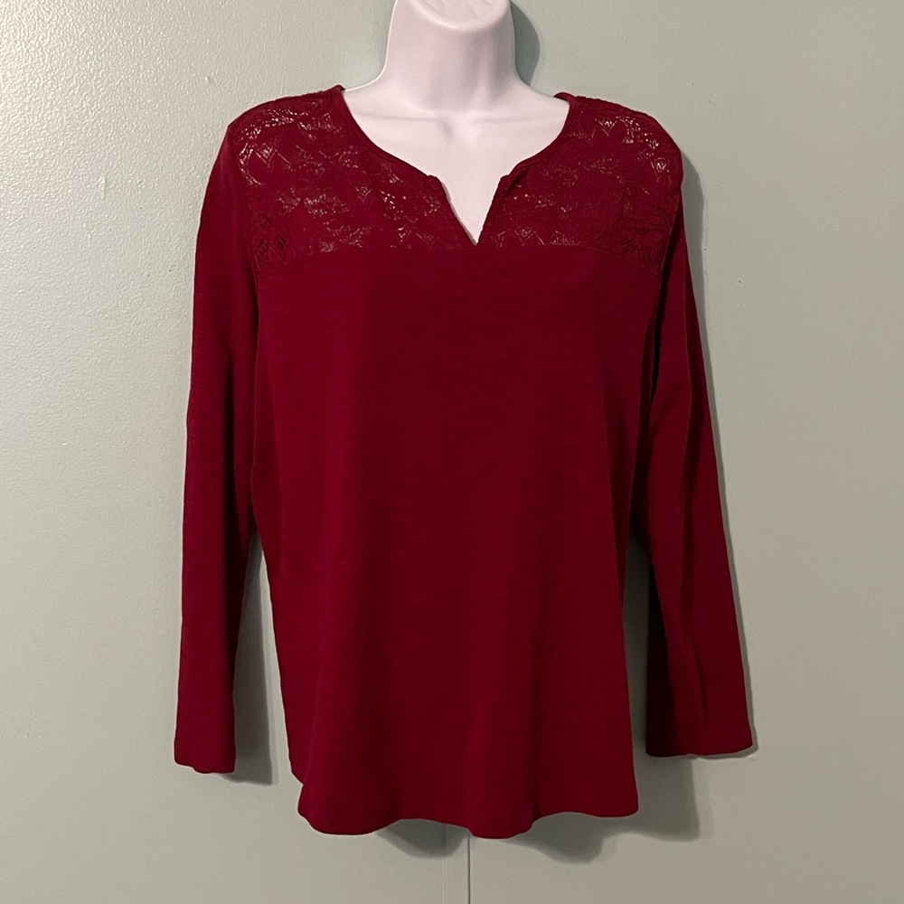 Chaps Blouse Deep Red Size‎ 2X